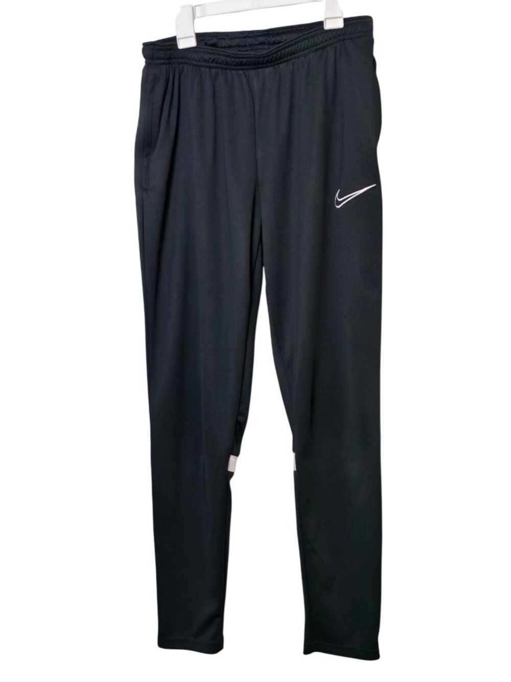 Nike Mens M Athletic Track Pants Black Dri-Fit Zip Ankles Pockets Tapered Sporty